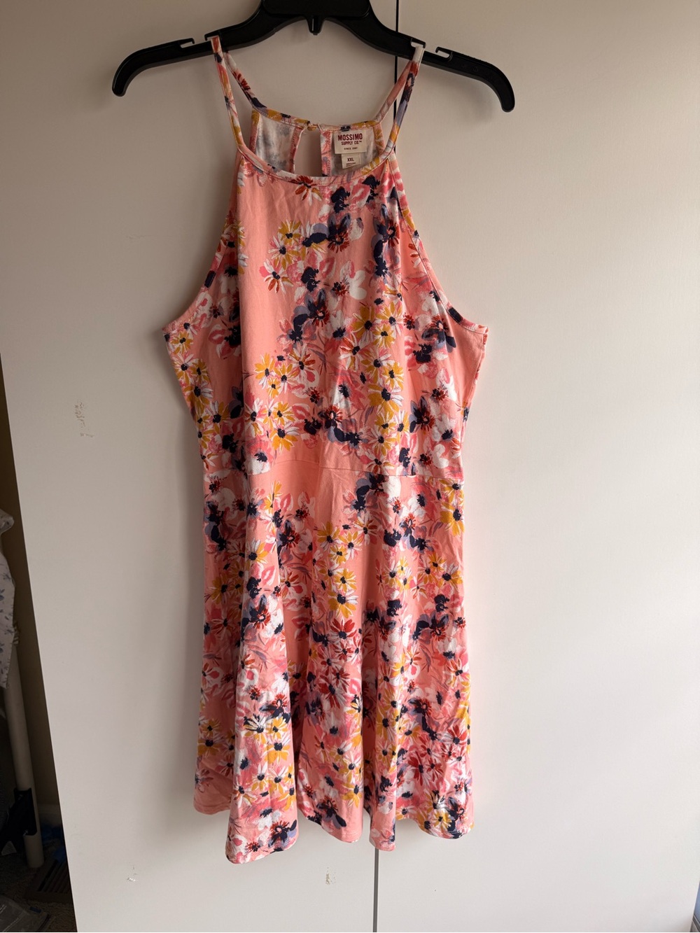 Mossimo Supply Co. Pink Floral Halter-Style Mini Dress